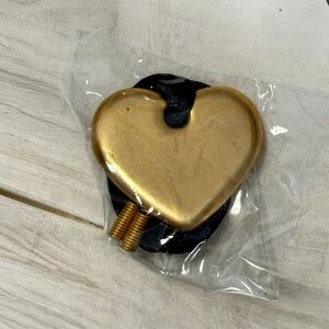 Gold Brass Tone Heart-Shaped Pendant Necklace